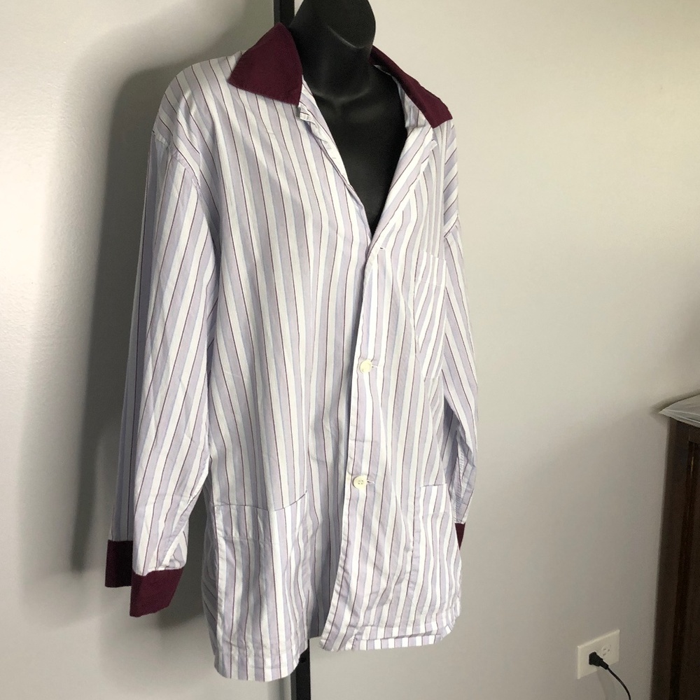 Brioni Multicolored Striped Shirt Pants Pajama Set 100% Cotton Size Medium Italy - Picture 8 of 10